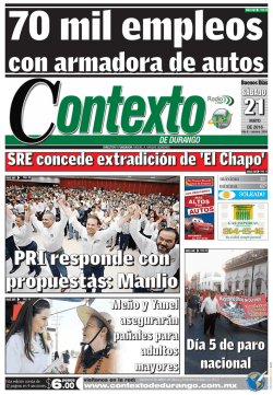21/05/2016 - Periódico Contexto de Durango