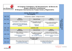 IX Congreso Colombiano y XV Iberoamericano de Bancos de