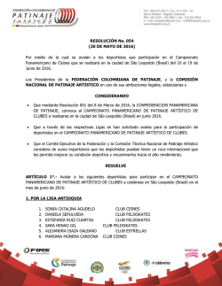054 - Se avalan deportistas para el Campeonato Panamericano de