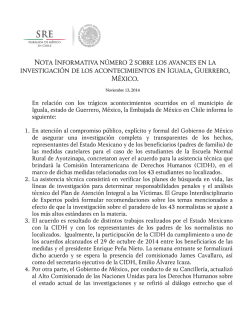Nota informativa #2 caso Ayotzinapa, Edo. Guerrero.