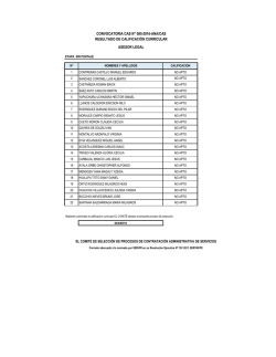 convocatoria cas n&deg; 085-2016-ana/cas resultado de calificaci&oacute;n