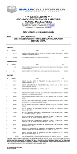 Martes 24 de Mayo - Junta Local de Conciliacion y Arbritaje en