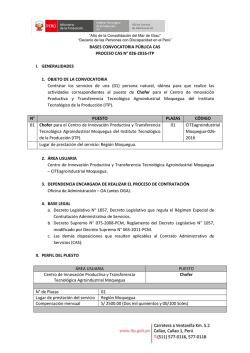 BASES CONVOCATORIA PÚBLICA CAS PROCESO CAS N° 026