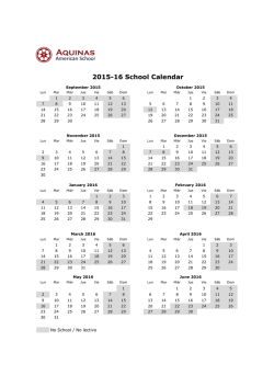 School Calendar - Aquinas American School