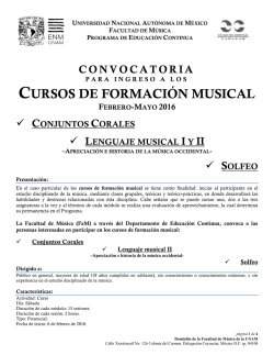 cursos de formación musical - Facultad de Música FaM