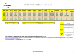 export vessel schedules north spain