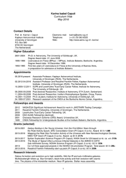 Karina Isabel Caputi Curriculum Vitæ May 2016 Contact Details