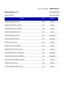 AMPA 2016-17 Danza Moderna L y X Nombre Curso Comienzo