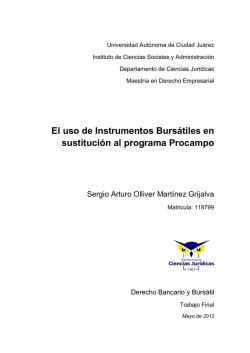 El uso de Instrumentos Bursatiles en sustitucion al programa Procampo