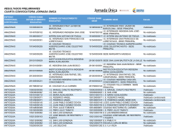 resultados preliminares cuarta convocatoria jornada única