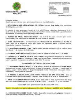 circular mayo 2016 - Sociedad Hípica Lebrera