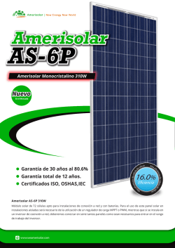 la Ficha Técnica de panel Solar Amerisolar 310W 24V
