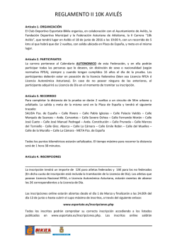 reglamento ii 10 km. aviles - Federacion Asturiana Atletismo