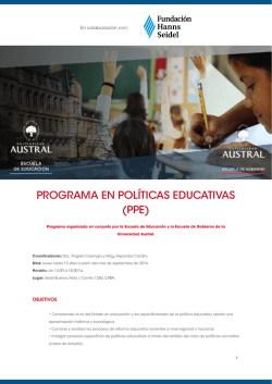 programa en políticas educativas (ppe)