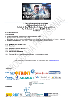 II Foro de Emprendedores en e-Health - Publicaciones on-line
