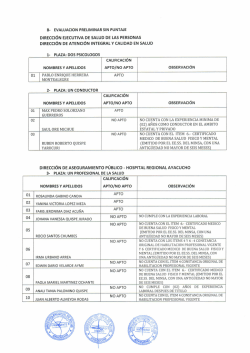 b- evaluacion preliminar sin puntaje dirección ejecutiva de salud de