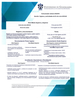 ÿþ2 0 1 6 - 0 5 - 2 7 ( 1 ) - Coordinación de Estudios Incorporados