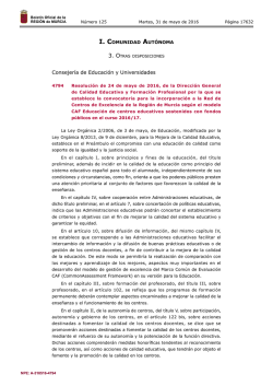 Resolución de 24 de mayo de 2016 - Boletín Oficial de la Región de