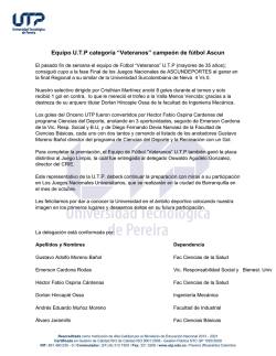 Equipo U.T.P categoría “Veteranos” campeón de fútbol Ascun
