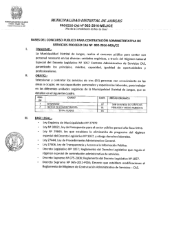 Convocatoria - Municipalidad Distrital de Jangas