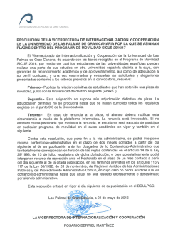 Resolución definitiva SICUE 2016/2017