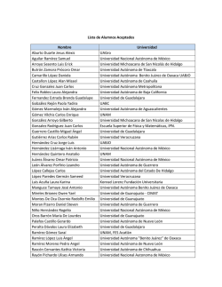 Lista de Alumnos Aceptados - Centro de Ciencias Matemáticas UNAM