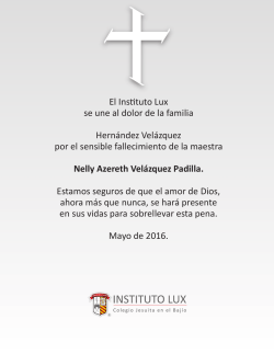 El Instituto Lux se une al dolor de la familia Hernández Velázquez