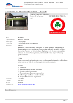 Alquiler de Casa Residencial El Molinon L. 9500.00