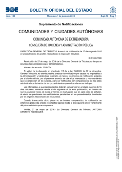 Resolución de 27 de mayo de 2016 de la