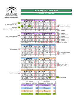 Calendario Escolar 2016-17 Almería