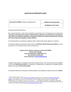solicitud de propuesta sdp-27-2016 - Procurement Notices