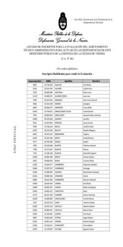 Listado de Inscriptos - Ministerio Público de la Defensa