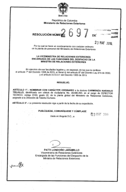 Carmenza Naranjo Trujillo - Ministerio de Relaciones Exteriores