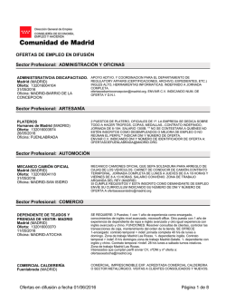 Ofertas difundidas por el Servicio Público de Empleo de MADRID