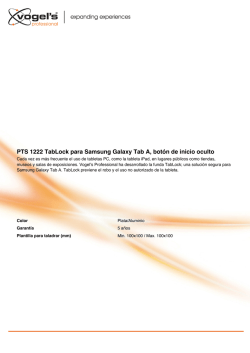PTS 1222 TabLock para Samsung Galaxy Tab A, botón de