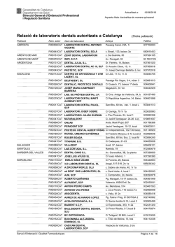 Relació de laboratoris dentals autoritzats a Catalunya