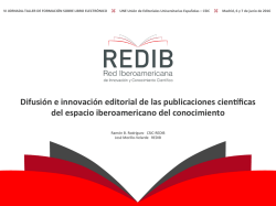 Difusi&oacute;n e innovaci&oacute;n editorial de las publicaciones cien ficas