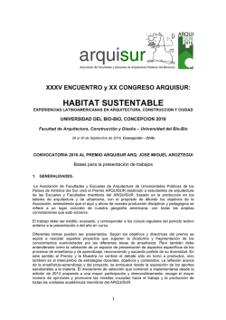 Bases - Encuentro Arquisur 2016 - Universidad del Bío-Bío