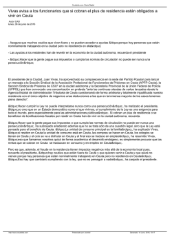 Vivas avisa a los funcionarios que si cobran el plus de residencia
