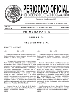 primeraparte - Peri&oacute;dico Oficial - Gobierno del Estado de Guanajuato