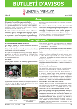 Boletín nº 8 junio 2016 - Conselleria de Agricultura, Medio Ambiente