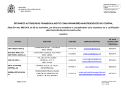 ENTIDADES AUTORIZADAS PROVISIONALMENTE COMO