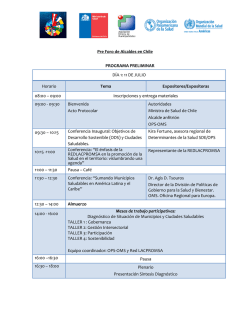 Pre Foro de Alcaldes en Chile PROGRAMA PRELIMINAR DÍA 1: 11