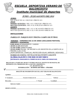 inscripción escuela de verano - Escuelas Baloncesto Albacete