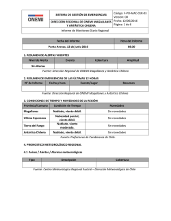 Informe de Monitoreo Diario Regional AM 12-06-2016