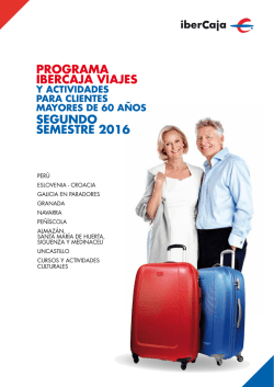 Programa Ibercaja Viajes Segundo Semestre 2016 desde Aragón