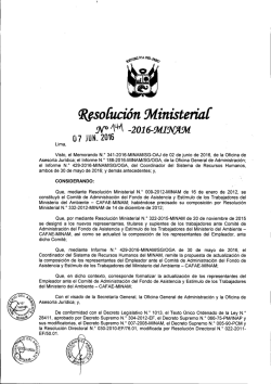 Resolución Ministerial N° 141 -2016-MINAM