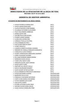 Resultados - Municipalidad Distrital de Cayma