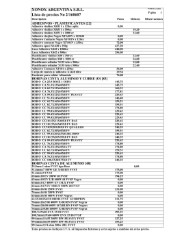 Lista de Precios Nº 2
