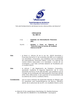 Instructivo de la SIB para la Función de Auditoria